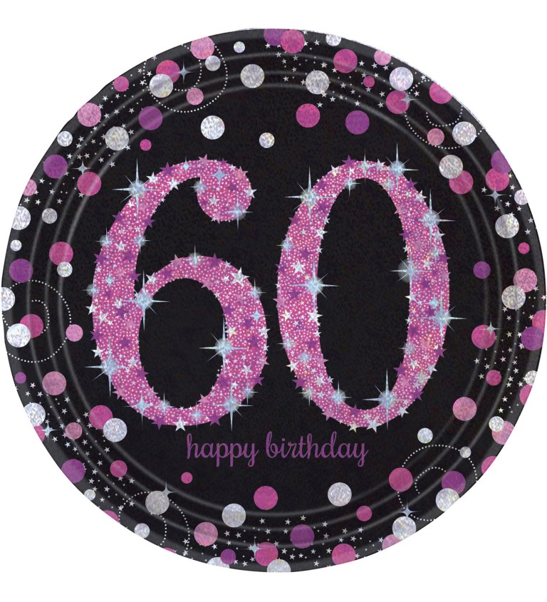 Taniere "60" 8 ks Luxusná oslava - ružové