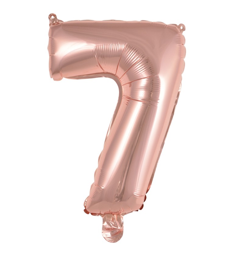 Mini fóliový balónik číslo 7 ružové zlato