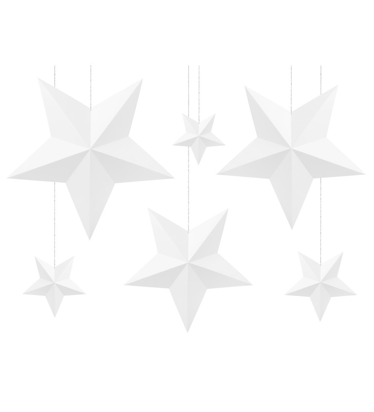 Dekorácia - hviezdy biele