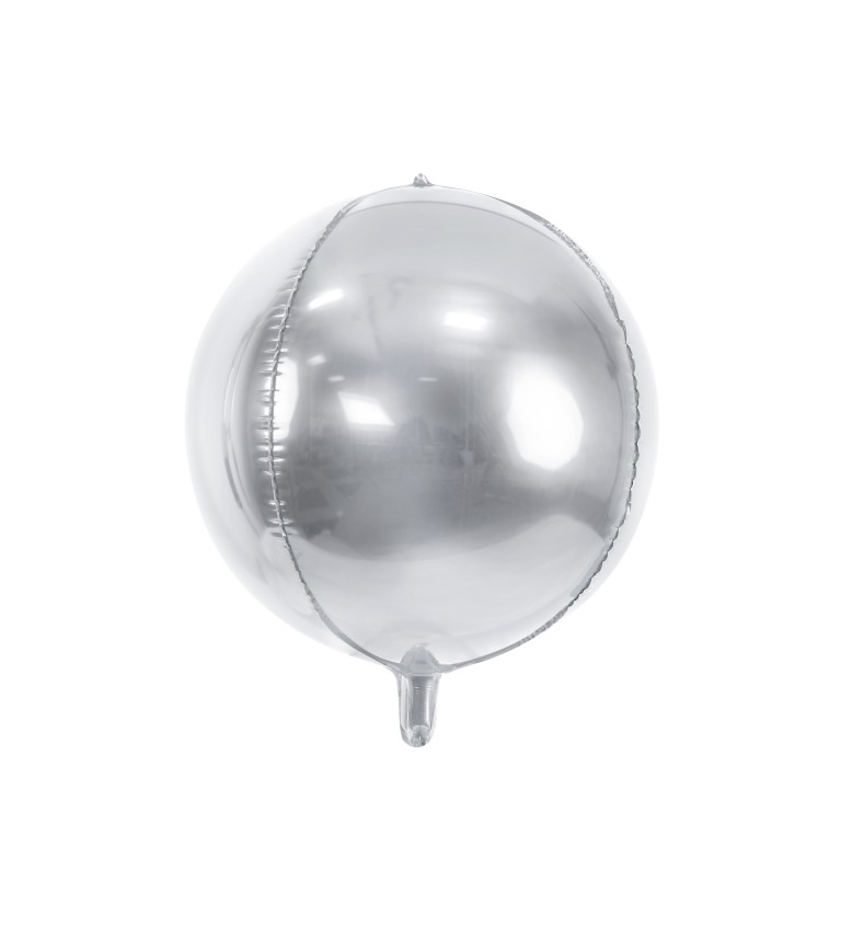 Strieborný okrúhly fóliový balón
