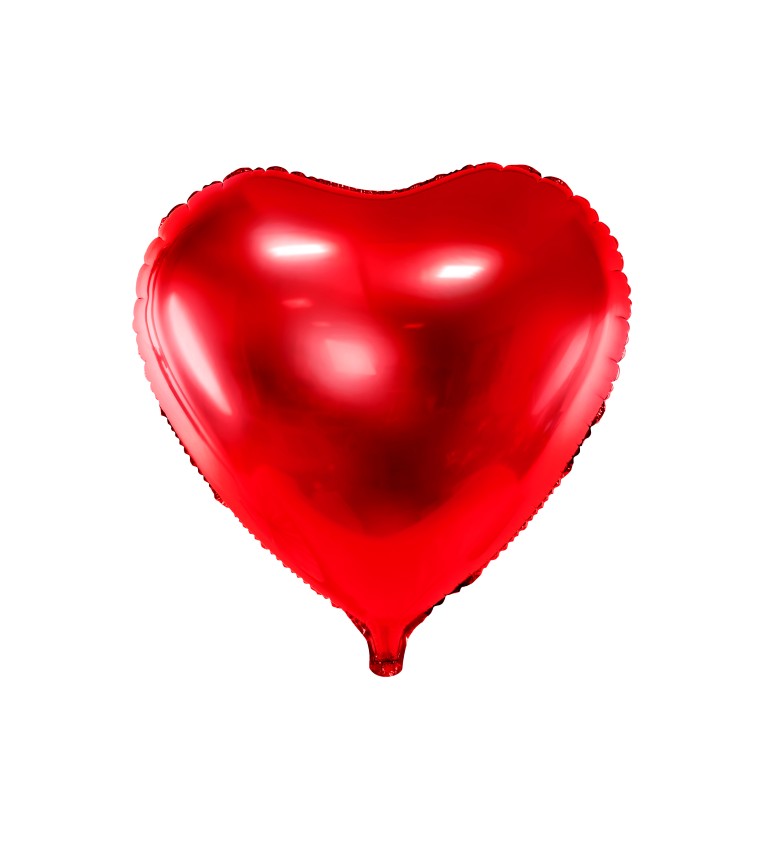 Fóliový balón kovové červené srdce