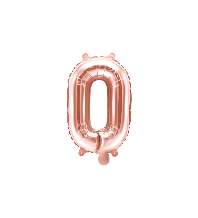 Fóliový balón O - ružové zlato