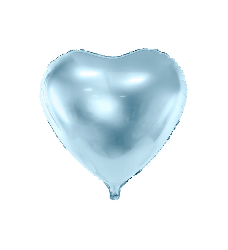 Fóliový balón kovové svetlo modré srdce