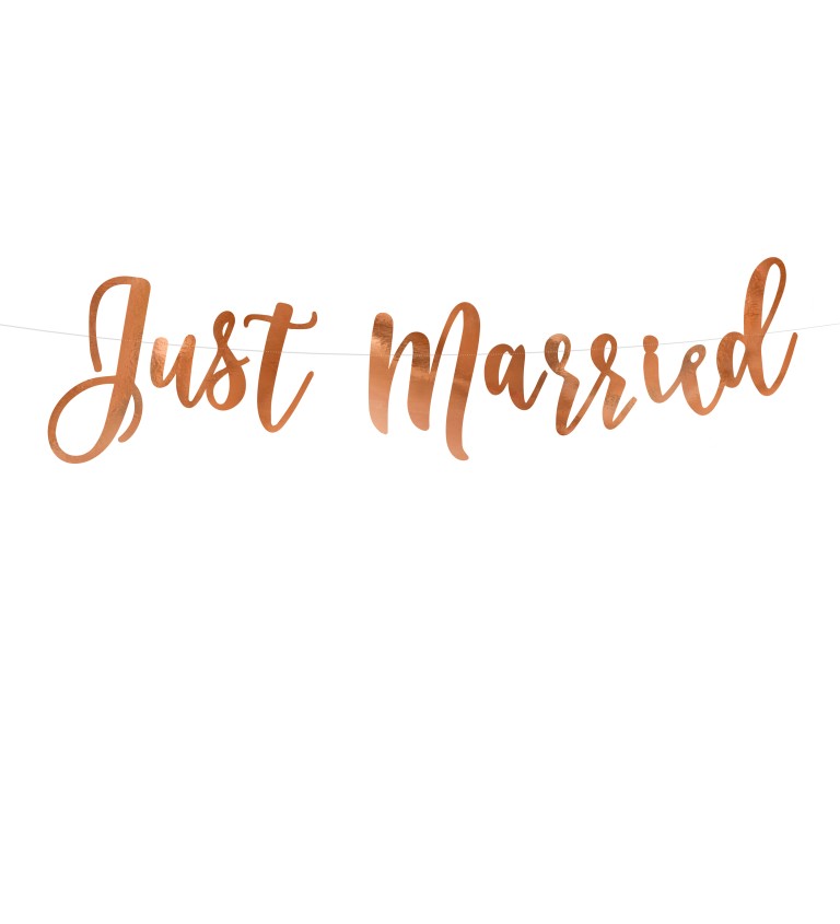 Nápis "Just Married" rosegold