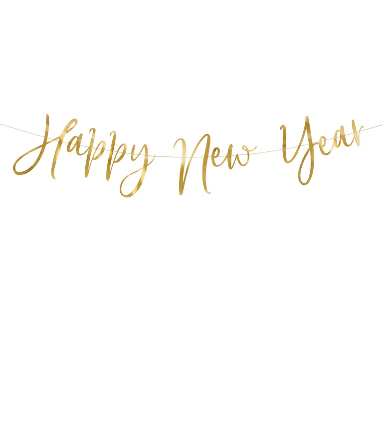 Girlanda - Šťastný nový rok! zlatá