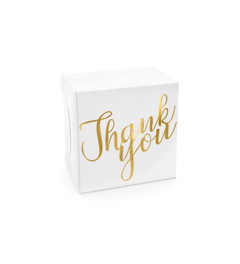 Krabička na cupcake biela so zlatým nápisom - 10 ks
