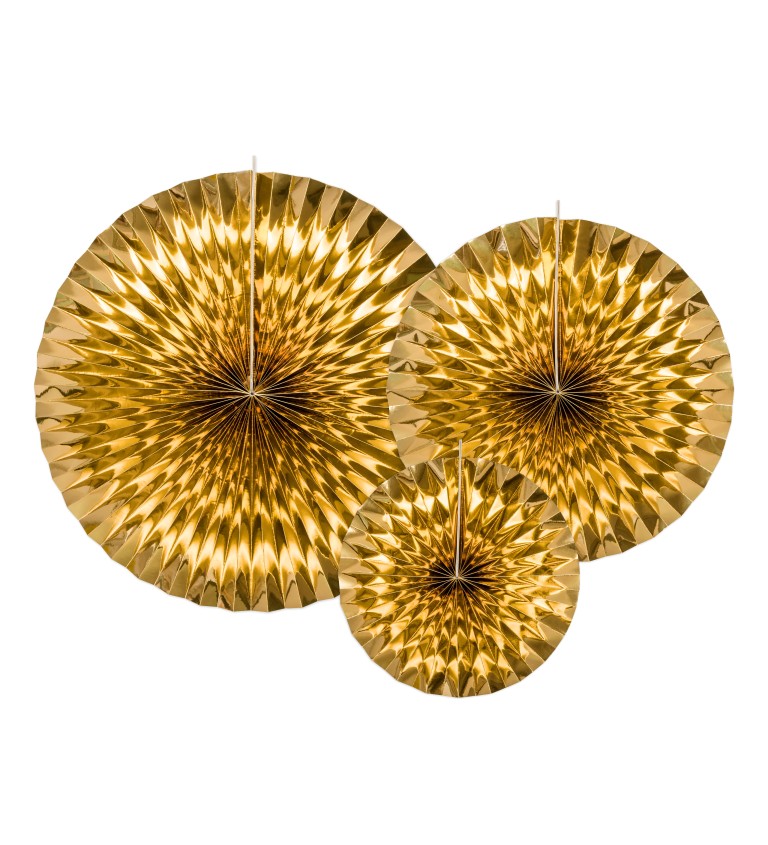 Dekoratívna rozeta - holografická zlatá 3 ks