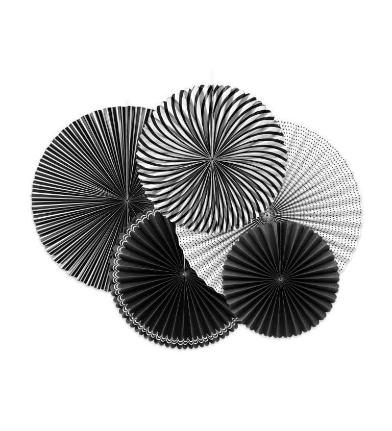 Dekoratívna rozeta - čierno-biela 5 ks