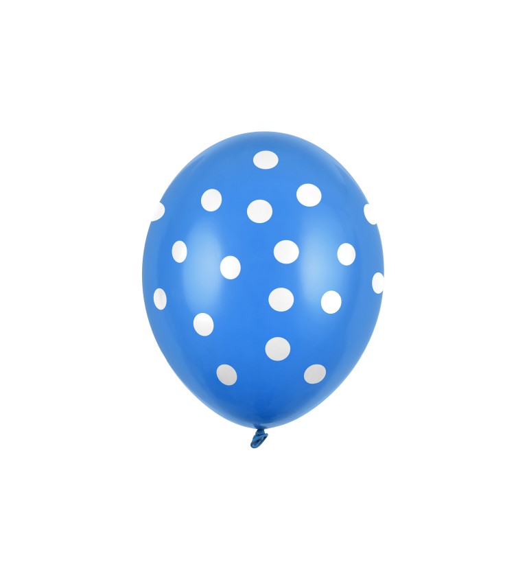 Modré balóny s bielymi bodkami