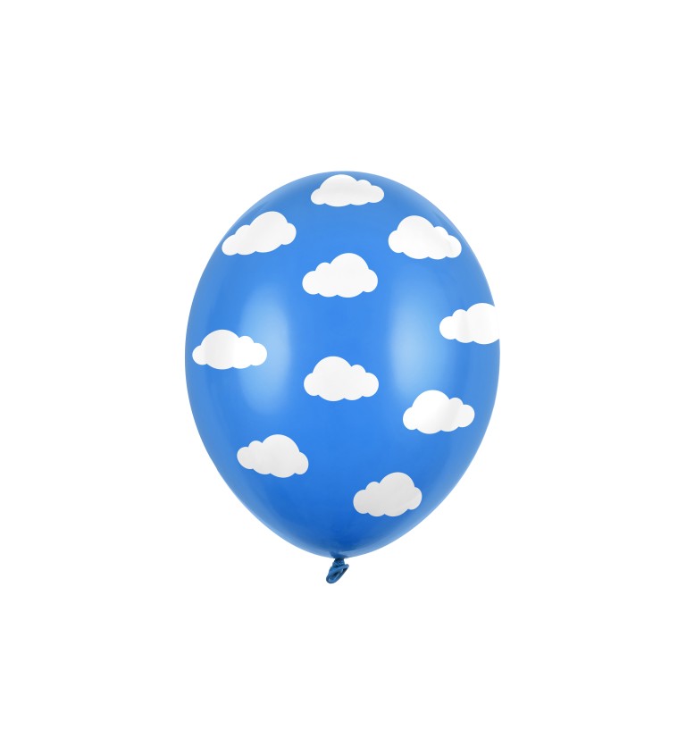 Modré balóny s bielymi obláčikmi