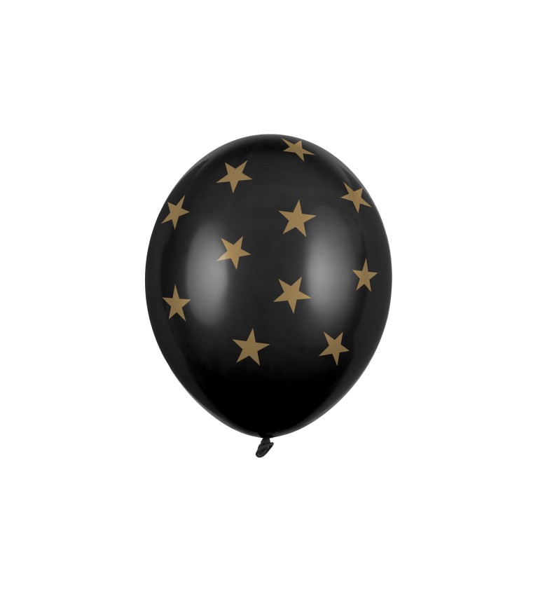 Sada čiernych balónov s hviezdami