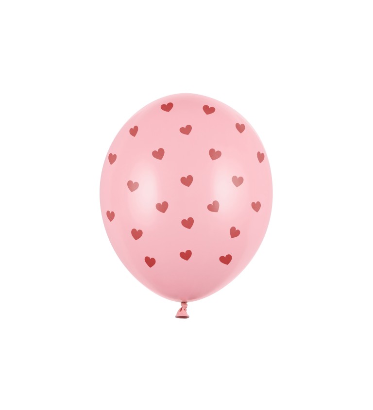 Ružové balóniky so srdiečkami