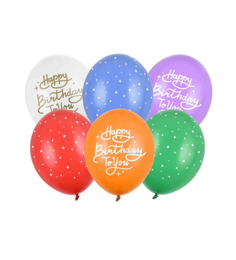 Mix balónikov s nápisom Happy Birthday