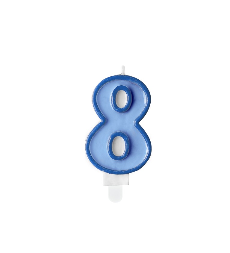 Sviečka v tvare čísla 8- modrá