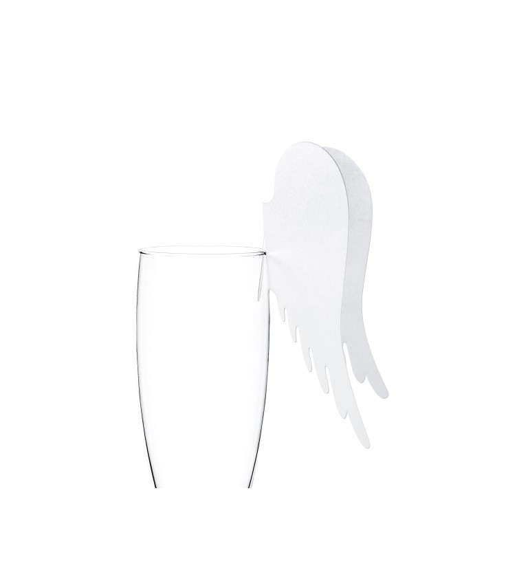 Dekorácia na pohár - anjelske biele krídla