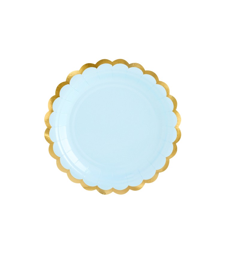 Modrý tanier - zlatý okraj
