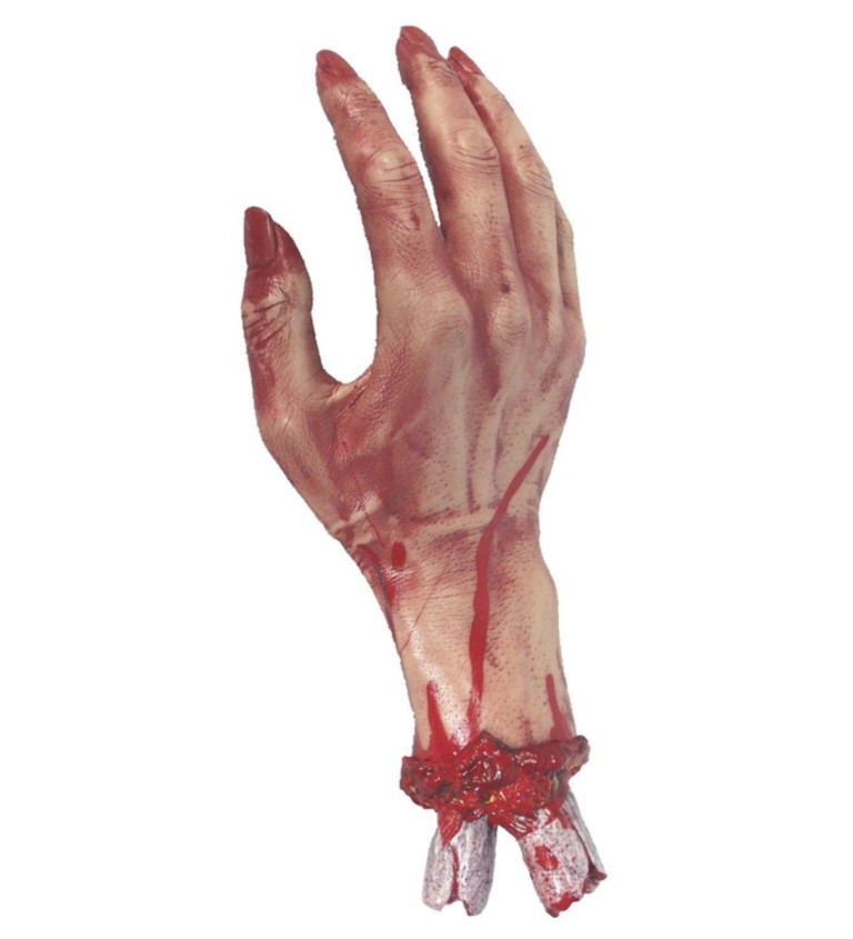 Krvavá ľudská dlaň
