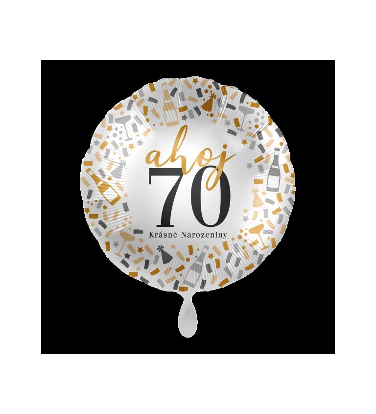Balónik 70 Happy Birthday Hearts
