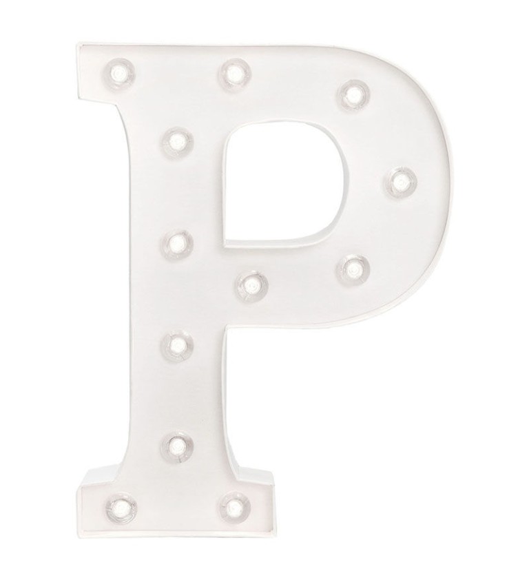 Svietiace LED písmeno " P "