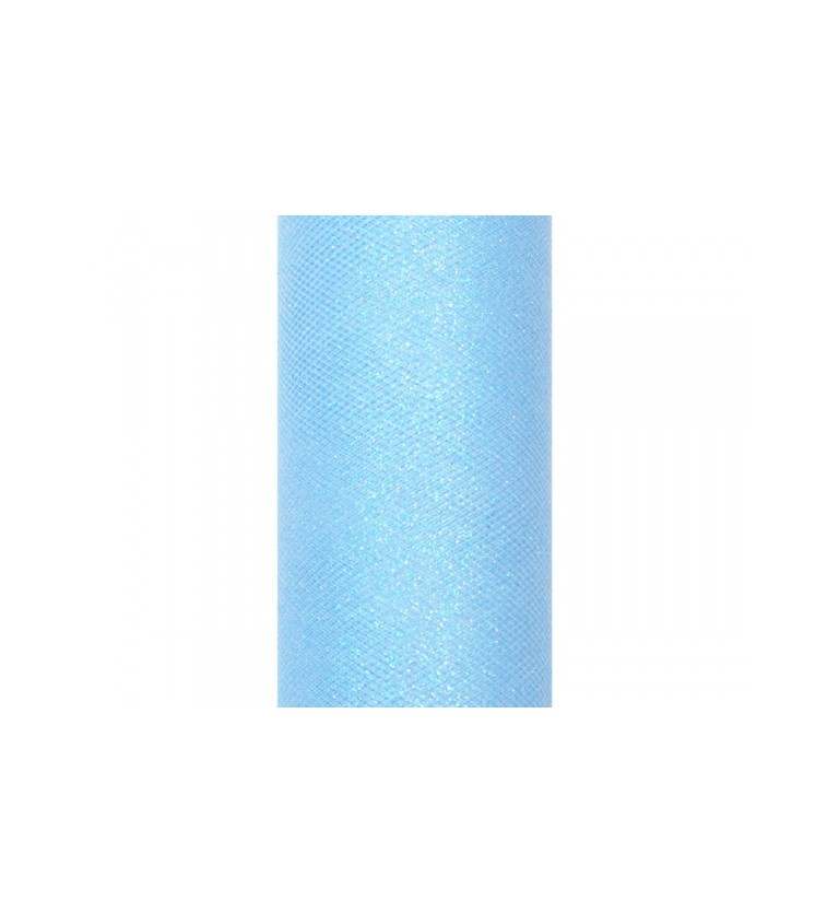 Dekoratívny tyl - glitter modrý
