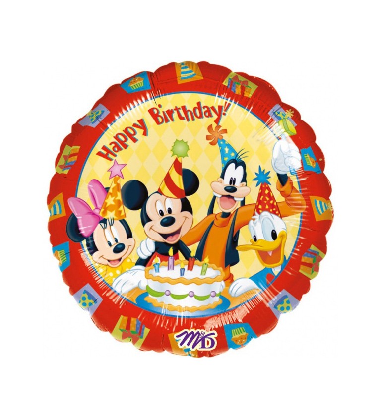 Happy Birthday Mickey mouse fóliový balónik