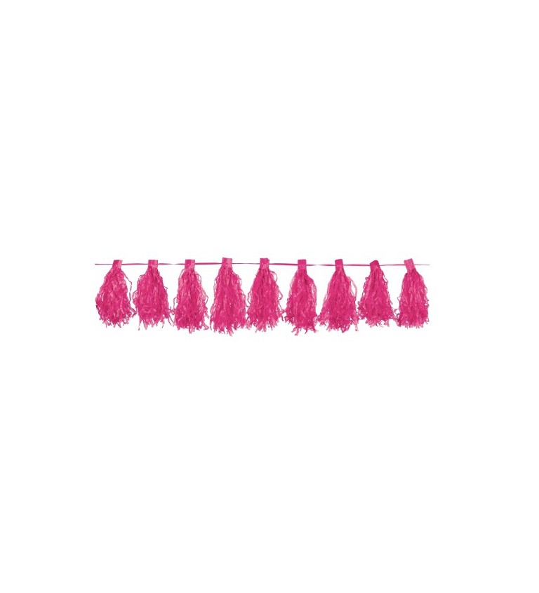 Girlanda - ružové strapce