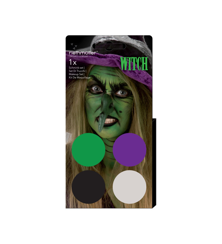 Aqua Kit Witch (4 x farba na tvár 3,5 g / 1 štetec)