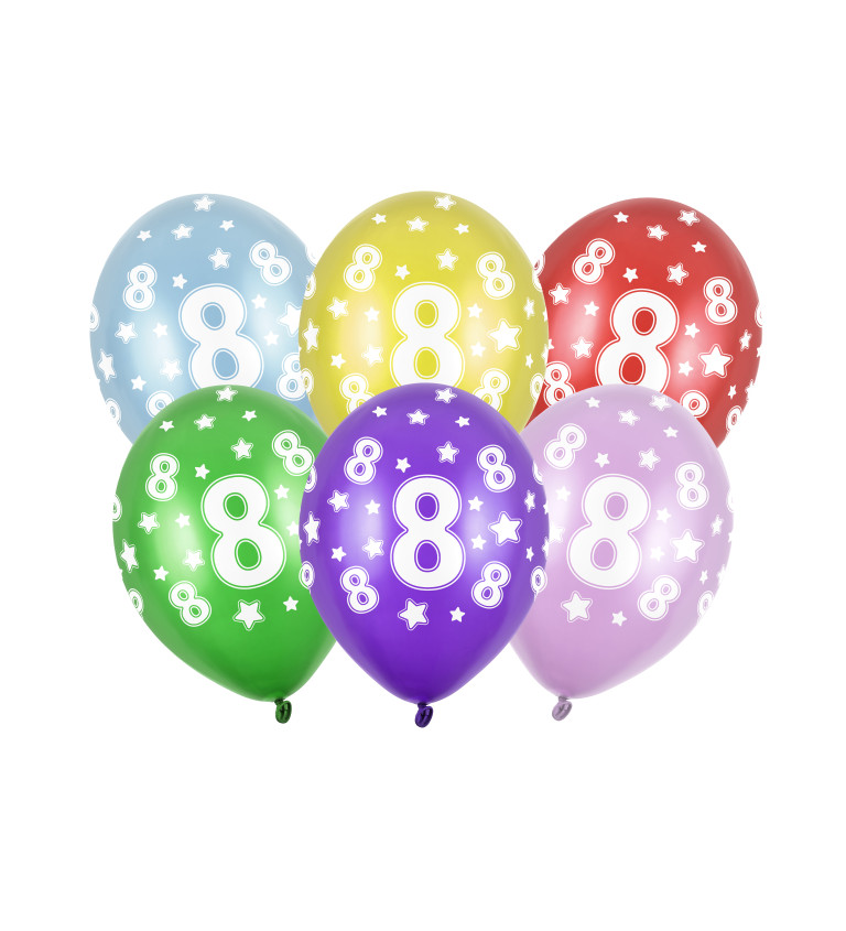 Metalický balón - Číslica "8", 50 ks