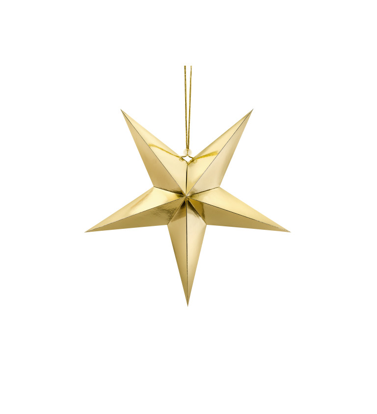 Dekorácia - hviezdička zlatá 70 cm