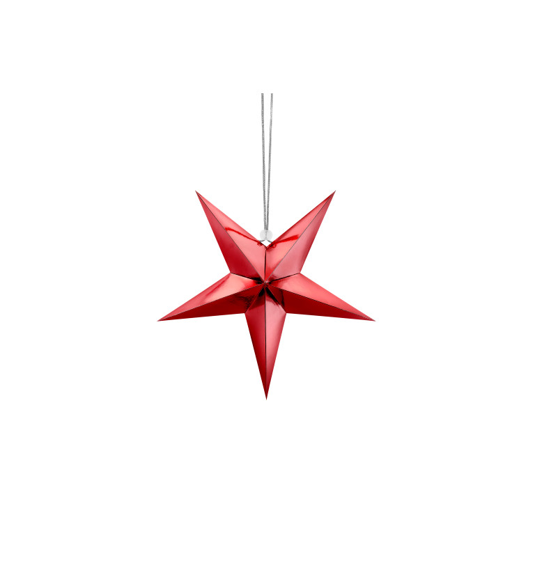 Červená papierová hviezda