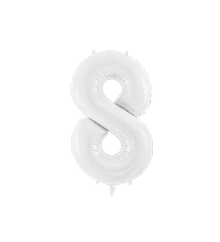 Fóliový balón "8" - biely