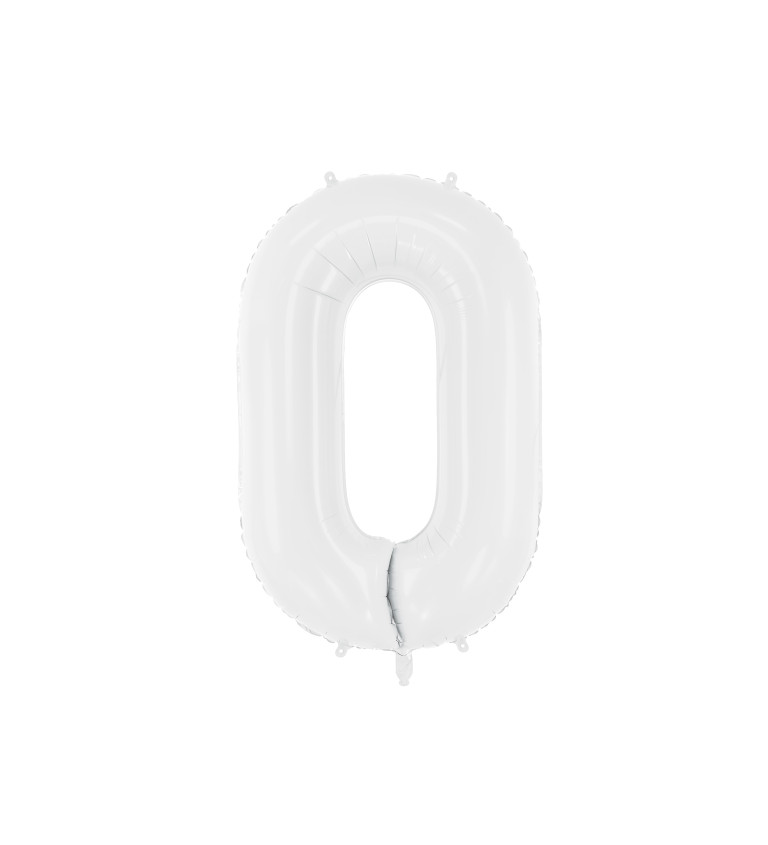 Fóliový balón "0" - biely