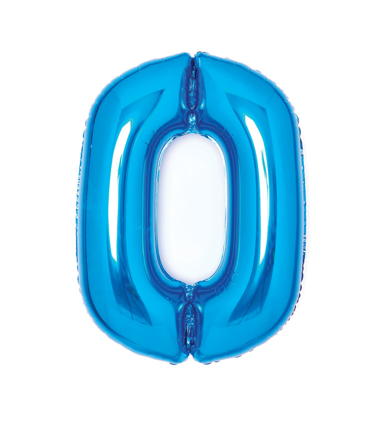 Fóliový balón "0" - lesklý modrý
