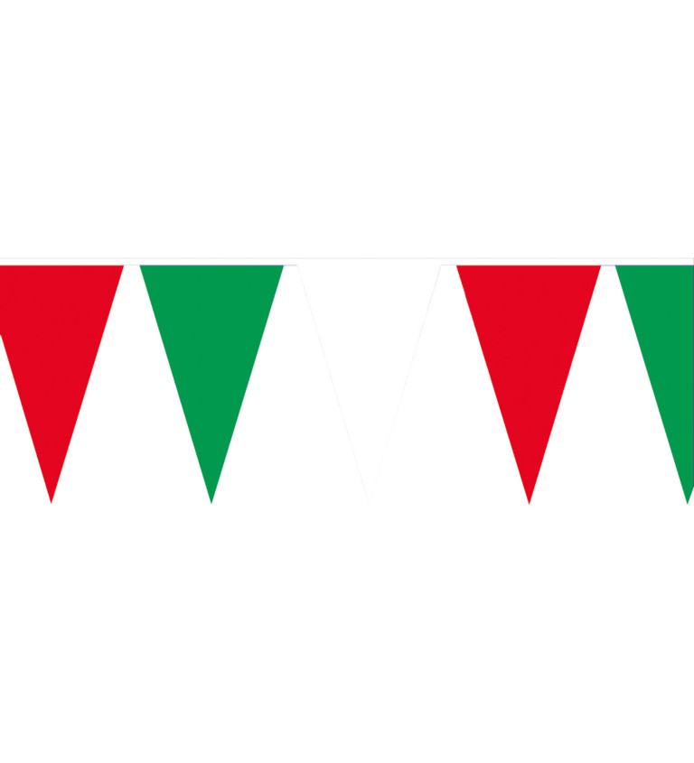 Vlajková girlanda zeleno-červeno-biela