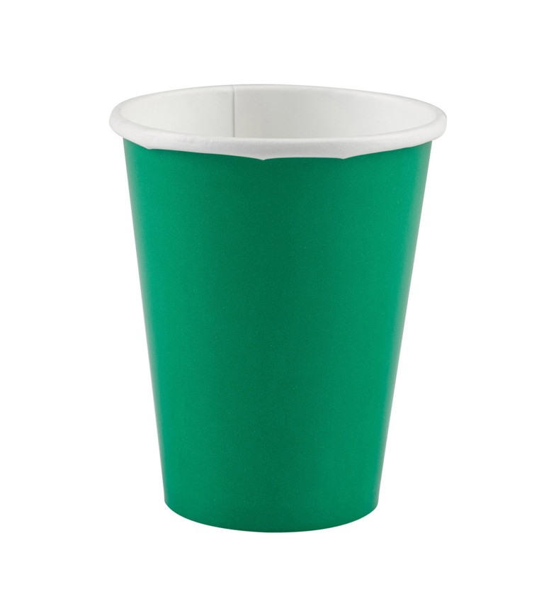 Jednofarebný pohár zelený 20 ks