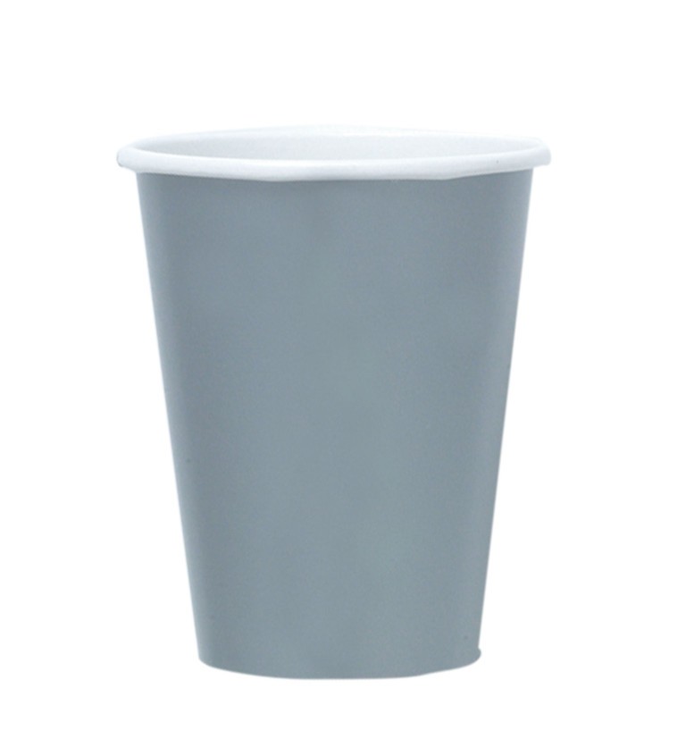Jednofarebný pohár strieborný