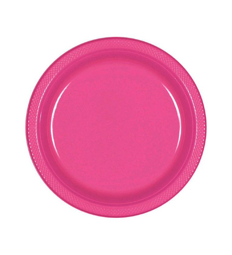 Plastové taniere, ružové