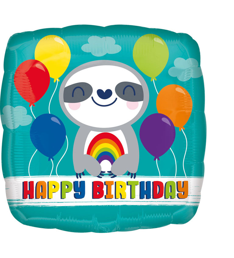 Fóliový balónik Leňochod, Happy Birthday