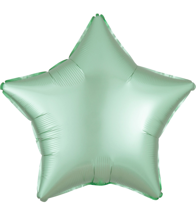 Fóliový balónik Hviezda, zelený satén