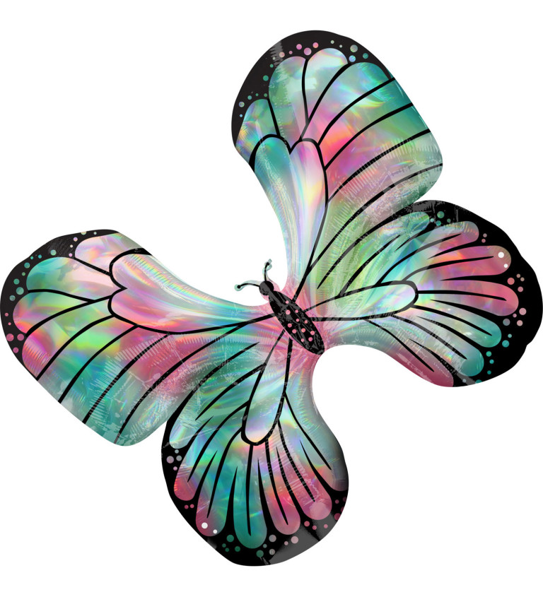 Fóliový balónik Motýľ, holografický
