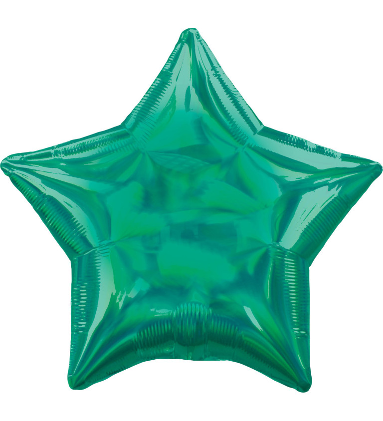 Fóliový balónik Holografická hviezda, zelená