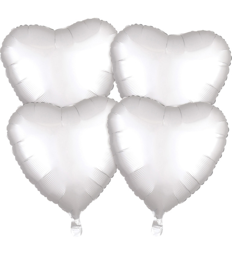 Sada balónikov Biele srdcia