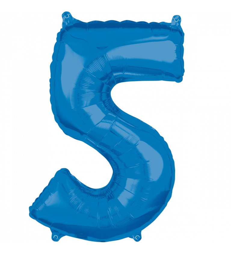 Fóliový balón "5" - Modrý