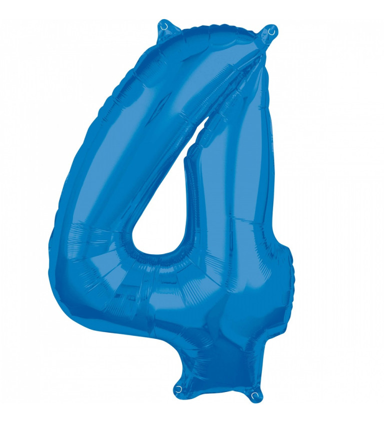 Fóliový balón "4" - Modrý