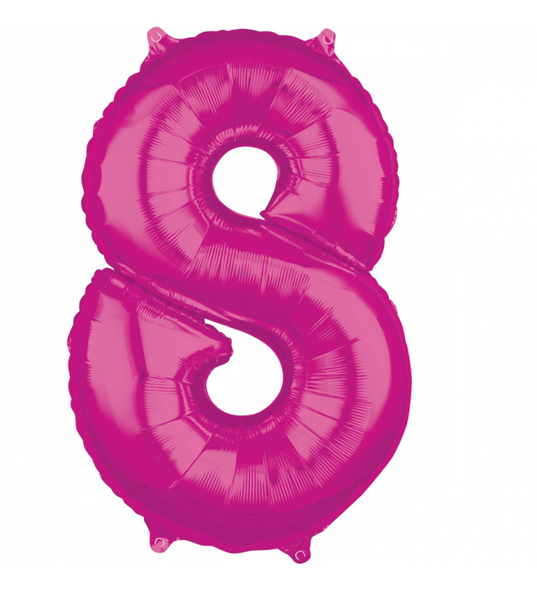 Fóliový balón "8" - Ružový