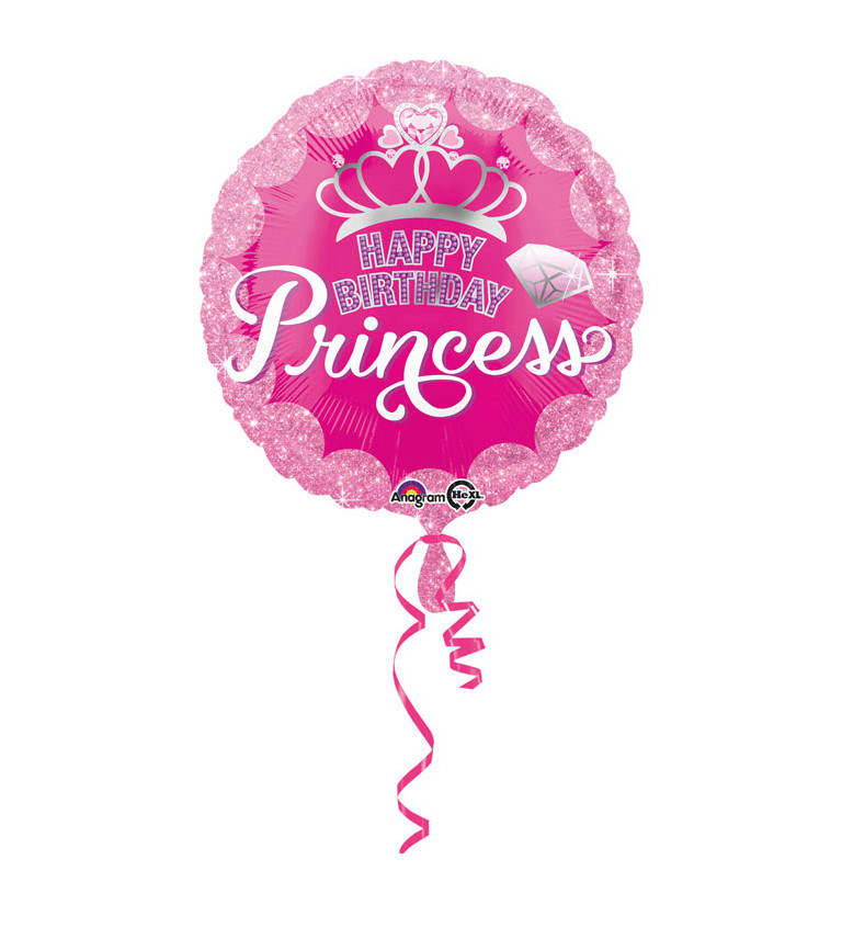 Fóliový balónik Happy Birthday, princezná