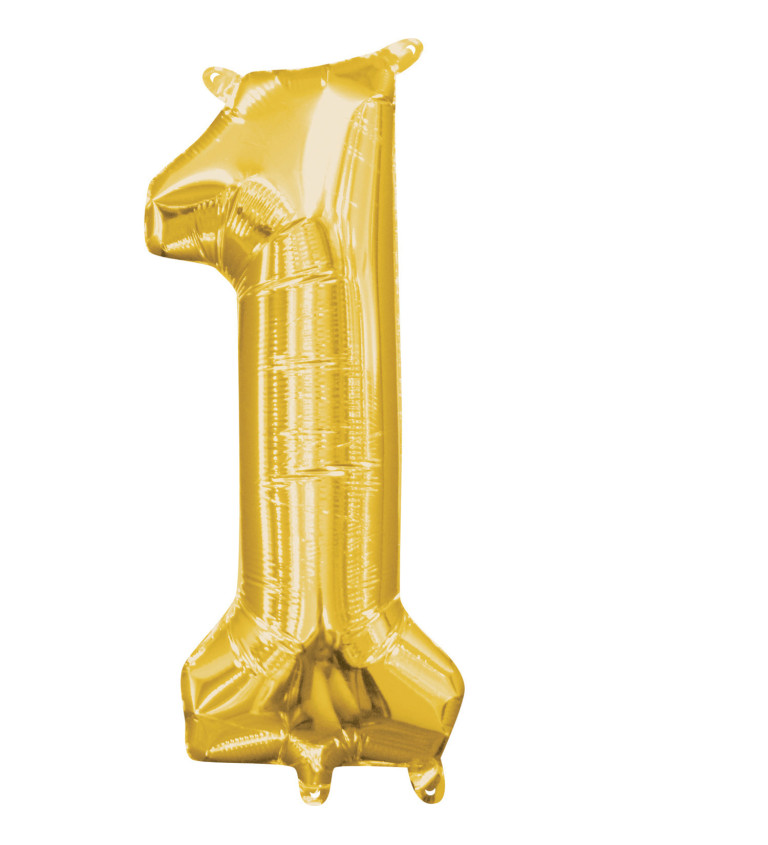 Fóliový balón "1" - Zlatý