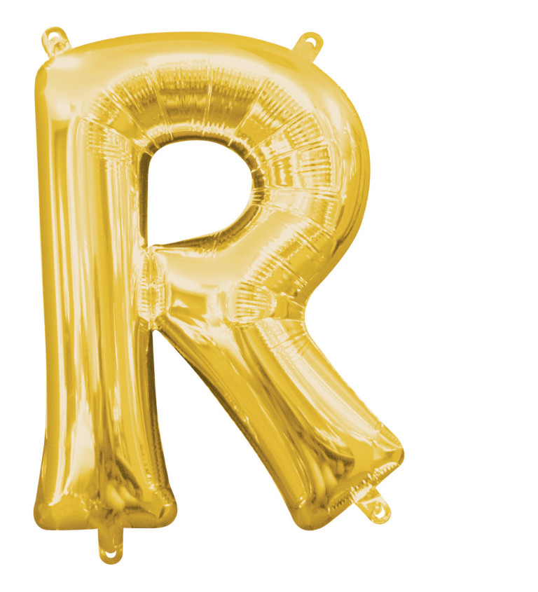 Fóliový balón "R" - Zlatý