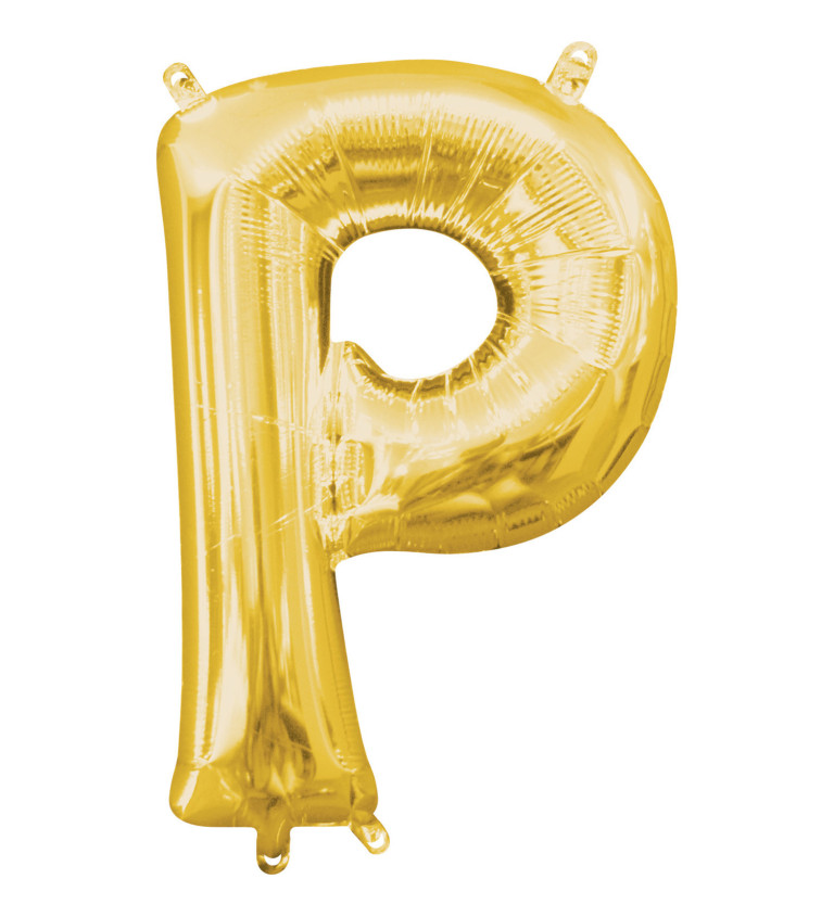 Fóliový balón "P" - Zlatý