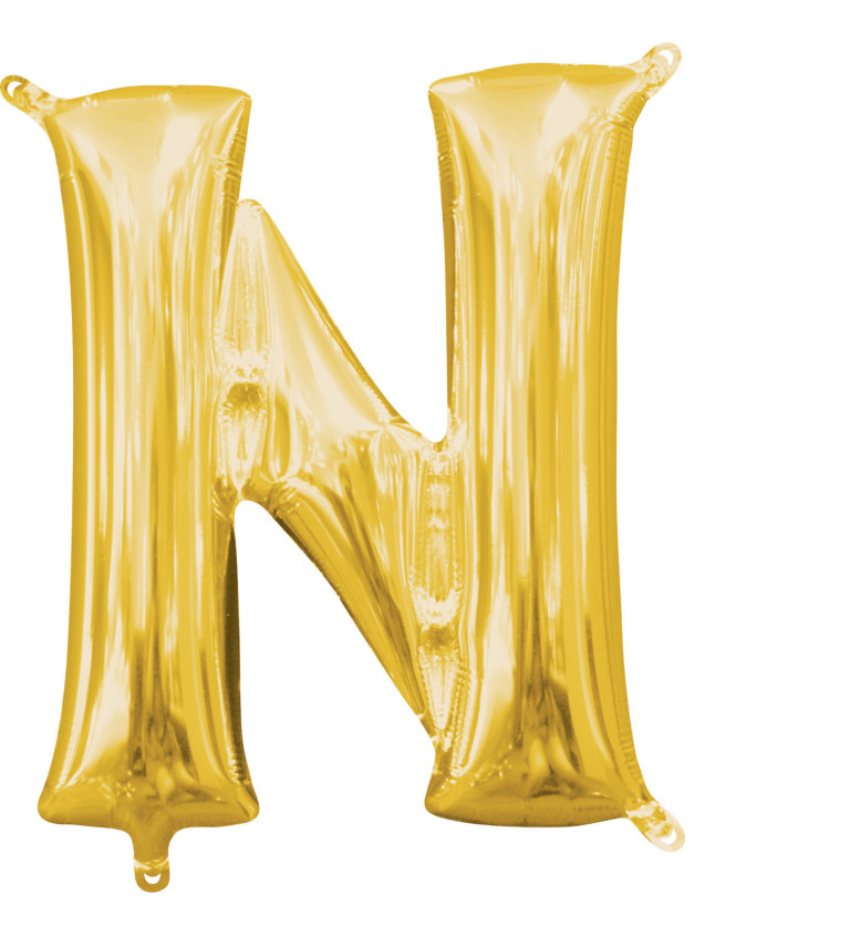 Fóliový balón "N" - Zlatý